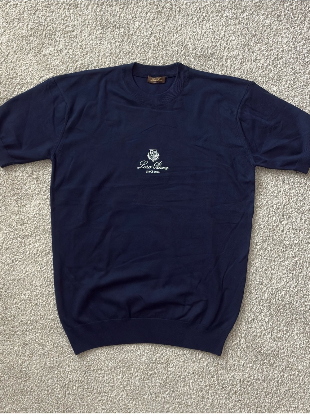 Loro Piana Men's Navy Crewneck T-Shirt M